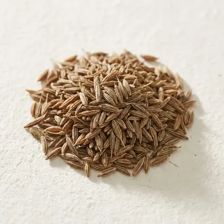 A heap of whole cumin seeds